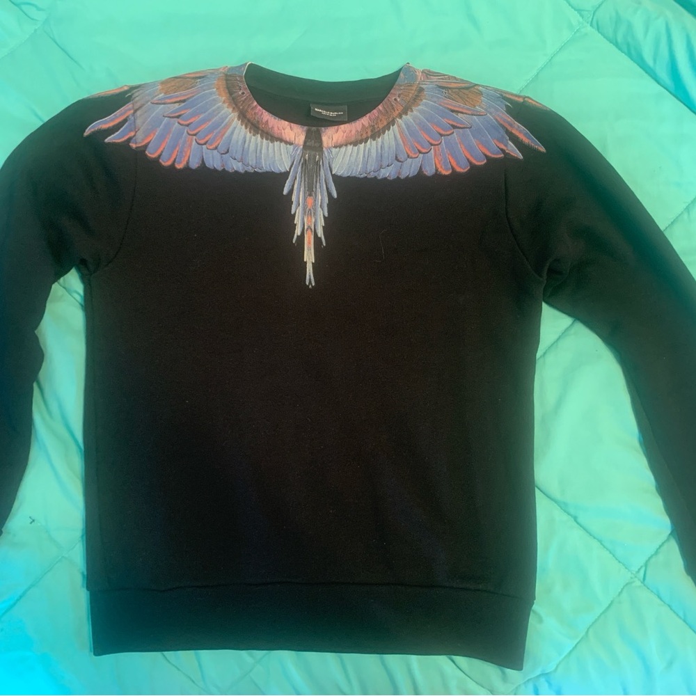 Like New! Marcelo Burlon County of Milan Black Sweatshirt with Wing Design